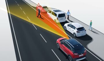 Opel Crossland 2021 Facelift, Assistenzsysteme, assistent, fahrerassistenz, fußgänger, notbremsassistent, notbremsung, 